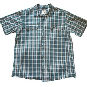 RedHead Workhorse Green Plaid Short Sleeve Double Flap Pocket Button Up Shirt XL
